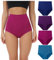wirarpa Women's Cotton Knickers Super High waisted Briefs Ladies Underwear Full Coverage Panties Multicolor 4 Pack L