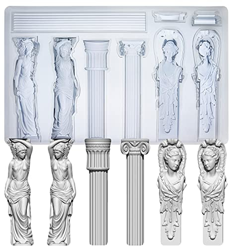 Art Mould for Polyclay Air Dry Clay Plaster, Decorative Column and Sculpture Statue