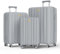 MGOB Koffer Set Trolley Polycarbonat Hartschalen Reisekoffer mit TSA-Schloss (Silber, M-L-XL)