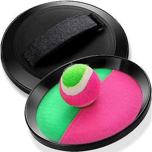 Retoo Klettballspiel, Klettball Set Strandspiel, Strandspielzeug Strandspiele Wurfspiel, Garten Outdoor Draußen Strand Spielzeug Spiele, Klettballspiel für Kinder Wurf und Fangspiel, Sommerspielzeug