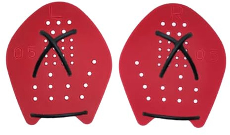 lopituwe Handfen Paddling Palm för förbättrad simhastighet och slagkänsla Silica Gel Simträning Simhjälp Palm, röd, S（15.5 * 18CM）