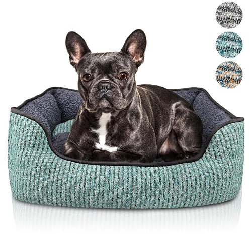 bluzelle Hundebett für mittelgroße Hunde, Hundekorb Hundesofa Hundekissen Hundecouch Tierbett, Waschbar rutschfest Herausnehmbares Kissen Bequem Flauschig Plüsch Teddy-Fell, Größe M, Farbe:Grün