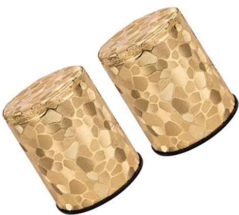 DRESSOOS 2Stücke Set Zylindrische Würfelbecher aus Leder Betrugs Würfelbox mit Goldenem Stücke für Ktv und Lustige Spielabende