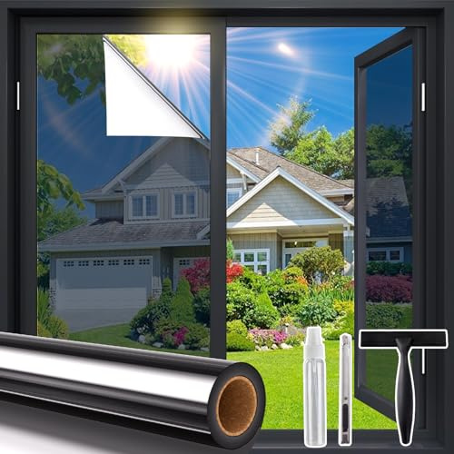 Coavas Window Privacy Film Heat & UV Blocking Tint, 23.6X78.7 Black