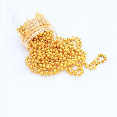 Azexcy Ghirlanda di Perle per Albero di Natale Artificiale - Ghirlanda con Fili e Perline per Natale, Decorazione, Feste, Bouquet, DIY Artigianato, Oro