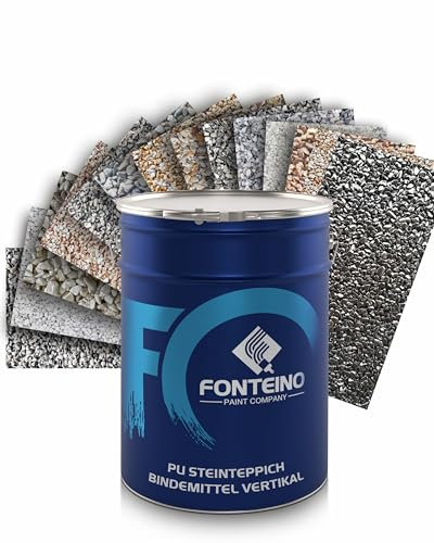 Steinteppich Set vertikal Marmorkies für Wand Sockel Treppe (25KG Bianco Carrara 1-4mm + 3KG PU Wandbindemittel + 1KG Grundierung)