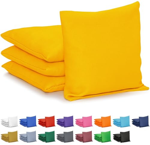 GoSports Cornhole Lot de 4 poufs Poire – Régulation Toutes Saisons – Jaune Classique