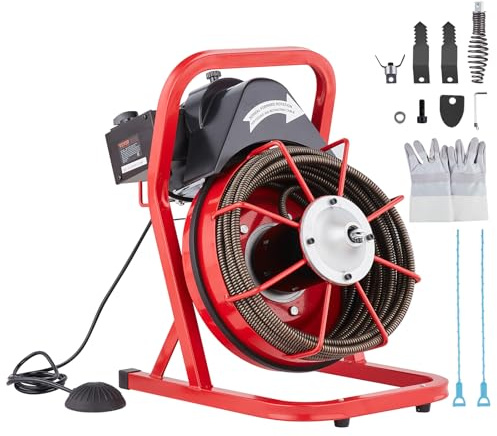 VEVOR Manual50FT 1/2IN 1700rpmAbierto Desbloqueador de Tuberías