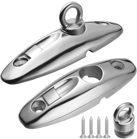 DIALESHU Gancio per parafango per barca, a sgancio rapido, girevole a 360 gradi, cerniera per cinghie in acciaio inox 316, viti incluse (confezione da 2)