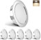 YindaLux Set de 6 Spot LED Encastrable 230V 3W 4000K Blanc Neutre, 15mm Extra Plat Spots de Plafond 300LM Découpe du Plafond 55-58mm, IP44 Spot Salle de Bain, Chrome
