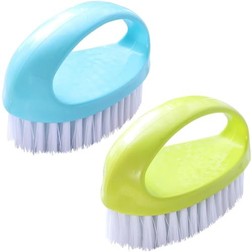 Scrubbing Brushes for Cleaning, Heavy Duty Scrub Brush Nylon Stiff Bristles,Scrubber Cleaner Brush for Bathroom,Showe,Sink,Kitchen,Bathtub,Floor,Multi-Purpose Cleaning Brush,2 Pack&Small Size