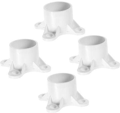 Outanaya 4pièces Bouchons De Finition PVC pour Meubles Embouts De Tuyau avec Bride Accessoires pour Fixation De Table Capuchons De Support pour Tuyau PVC