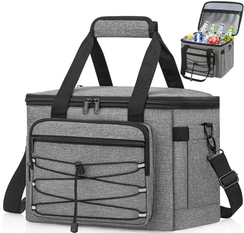 VOBUKE Borsa Termica Porta Pranzo 15L Portatile Borsa Frigo Grande Borsa Porta Impermeabile Borse Frigo Pranzo Ufficio con Tracolla Regolabile Termica Pieghevole Ufficio Ufficio Picnic