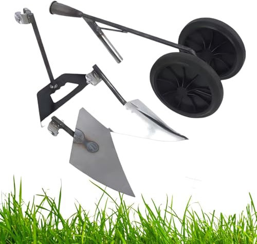 Arado de azada de empuje 3 en 1 de doble rueda, juego de herramientas de jardinería de acero al manganeso para desmalezar, excavar, plantar, cultivador de mano multifuncional con azadas excéntricas y