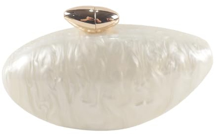 Hoite Bolso De Mano Acrílico Con Forma De Concha, Moderno Bolso De Noche Acrílico Metálico, Brillante, Tipo Huevo, Para Mujer, Para Bodas Y Fiestas.