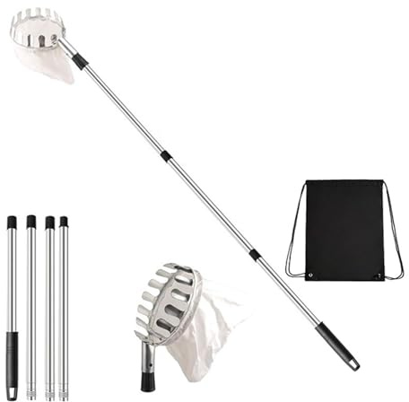 Dispositivo di raccolta professionale da giardino con manico allungabile fino a 4 m con testa in metallo per raccogliere arance pere in fattorie frutteti raccoglitori di frutta regolabili in acciaio