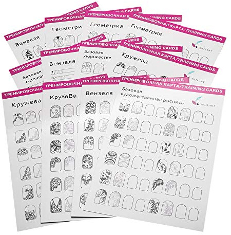 Plantilla de práctica de arte de uñas, dibujo, pintura, libro de ejercicios, herramienta de aprendizaje para principiantes, patrones, tallados, líneas de diamantes