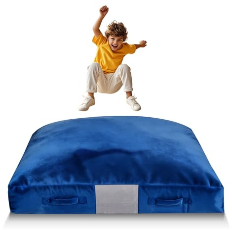 VEVOR Crash Pad, 5 x 5 ft Crash Pad for Kids Sensory with Foam Blocks and Washable Cover, Giant Pillow Mat Large Soft Foam Landing Zone, Sensory Room Equipment for Children Jumping, Relaxing & Play