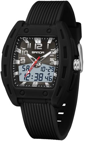 TICKEEN Orologi da donna Unici Orologi rettangolari per donne digitali analogici Sport Orologi con allarme Cronometro impermeabile segnale orario 12/24H Illuminazione Multifunzionale Orologio da polso