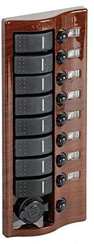 OSCULATI Pannello 9 interruttori Mogano