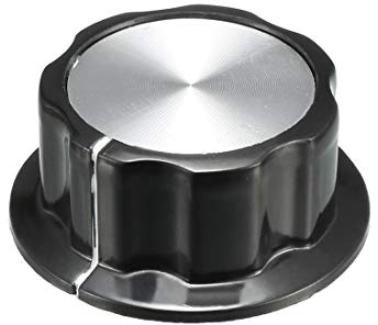sourcing map 45x19mm Silver Tone Top Potentiometer Volume Control Rotary Knobs,for 6mm Diameter Shaft Guitar Volume Knob.