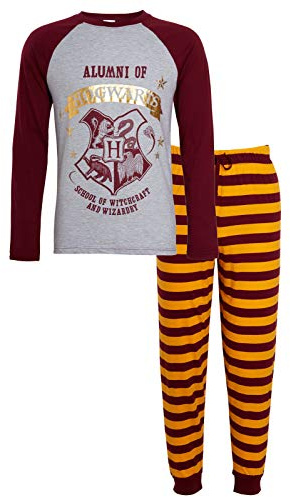 Harry Potter Pigiama da uomo Alumni Hogwarts Pigiama Grifondoro T-Shirt Plus Pantaloni lounge, XL