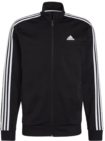 adidas Herren Essentials Warm-Up 3-Stripes Track Jacket, Black / White, S