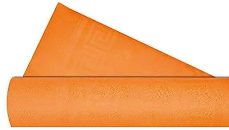 BIANCHERIAWEB Rollo de mantel de color liso para fiestas, 100 % papel fabricado en Italia, 5 m x 1,20 m, 5 metros, naranja