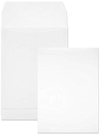 Netuno 20 pochettes d'expédition à soufflets blanches B5 176 x 250 mm 130g pochettes à soufflets extensibles grandes enveloppes expédition pour livres documents grande enveloppe soufflet fond pincé