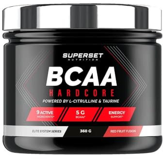 SUPERSET NUTRITION | Bcaa Hardcore (360g) | BCAA | BCAA 2:1:1 effet Pump, Fruits Rouges