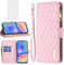 Asuwish Phone Case for Samsung Galaxy A24 4G/5G Wallet Cover with Tempered Glass Screen Protector and Leather Flip Credit Card Holder Stand Cell Accessories Protective A 24 24A Lte Women Girls Pink
