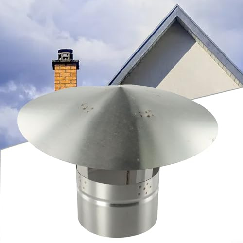 Capot de toit pour poêle à bois - En acier inoxydable - Étanche à la pluie - 120 mm