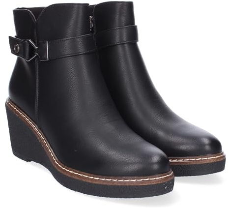 shoes&blues.es Botines de Cuna para Mujer Comodos, Diseno Elegante con Cremallera Lateral y Adorno de Correa en la Cana, Ideal para Uso Diario