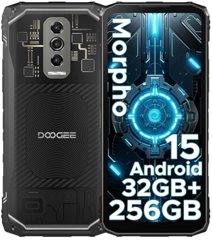 DOOGEE Blade10 Ultra 2025 Telephone Portable Incassable, Android 15, 20GB+256GB/TF2TB, 6.56’’ Écran, 50MP Camera, Ultra-mince 11 mm, 5150mAh Smartphone Incassable, 3 Card /IP68/69K/NFC/OTG-Transparent