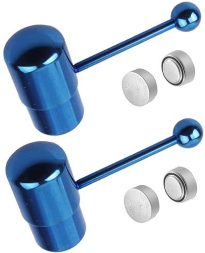Pastoralist Piercing barra della lingua, 2 pcs vibrante barra per piercing in acciaio inossidabile sicuro squisito blu vibrante per donne e uomini