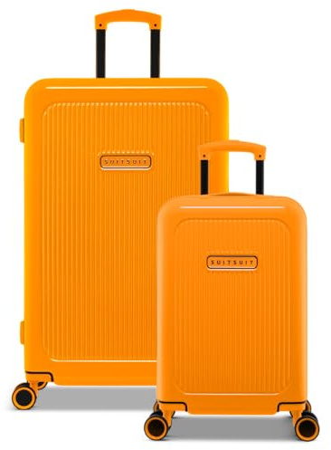 SUITSUIT Kofferset 2 teilig - Handgepäck Koffer - Reisekoffer Groß - Koffer Leicht - Hartschalenkoffer mit TSA-Schloss - Expression Electric Kumquat