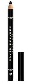 L'Oréal Paris, Lápiz de Ojos Khol, Delineador, Textura Cremosa, Difuminable, Dura Todo el Día, Fórmula Enriquecida con Manteca de Karité, Haute Couleur, Tono: Negro