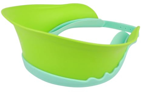 FIXOSHEE Adjustable Shampoo Cap Silicone Hair Washing Protector for Bathing and Shower Lightweight Bright Green Ear Guard for Months to Years