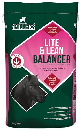 SPILLERS Lite & Lean Balancer Horse Feed, 20KG – Multi-Vitamin & Mineral Balancer Supplement for Horses and Ponies on a Weight Loss Diet - High in Lysine, Low in Starch and Sugar, Contains Biotin
