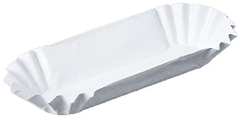 Fluffl 500 Plain White Paper Trays for Hot Dogs/Fudge Puppies/Corn Dogs