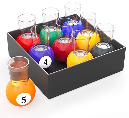 Fairly Odd Novelties Billiards Shot Glass, Multi-Colour, 6.25 x 6.25 x 3.38 cm