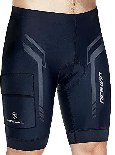 NICEWIN Pantaloncini da Ciclismo da Uomo Bicicletta Pantaloncini MTB Ciclismo Uomo Imbottiti in Gel 4D Traspiranti ad Asciugatura Rapida