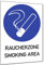 Raucherzone - Smoking Area, Kombischild, Alu, 210x297 mm