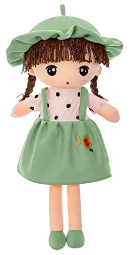 Schöne Puppe Stoffpuppe, Weiche Stoffpuppe babypuppe Püppchen mit Haar, Niedliche Puppe Plüschpuppe Plüsch Stofftier Spielzeug Begleiten Spielzeug für Weihnachtspuppe und Geburtstagegeschenk (45cm)