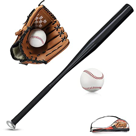 Baseball Bats Set, Jaragar 25 Baseball Bat+ 2pcs Ball + 10.5 Baseball Glove, Softball Set Kit for Kids Youth Outdoor Training and Practise