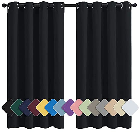 MENGH Mörkläggningsgardin, termogardin, mörkläggning, hög kvalitet, köldskydd, för vardagsrum, sovrum, dörr, svart, 1 styck, 120 x 160 cm (H x B),
