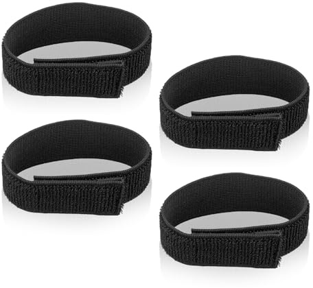 XNIVUIS 2 Paires Brassard, Sangle de Cheville, Jarretières, Sangle Elastique,Attaches Polyvalentes en Scratch pour Les Rallonges, Câbles, Cordes, Tuyaux, Vélos, Serres-Pantalon, Garage (Noir)