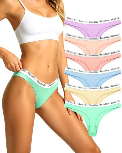 Libella Dam tanga-stringtrosor underkläder bomull med djup midja i 6-pack 3207