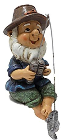 SHITOOMFE Statue de pêche au GNOME, Jardin pêcheur GNOME Figurine extérieure, drôle de Jardin de nouveauté de nouveauté, Jardin résine GNOME Statue xiaoao Jardin Ornements