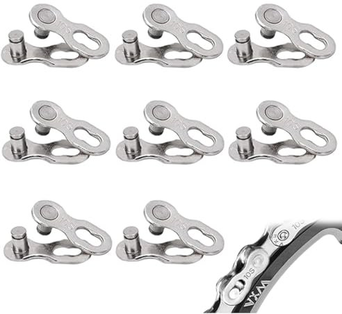 ZORTVUL 8 Paire Attache Rapide Chaîne, 10 Vitesses Vtt Fixation Rapide Pour Maillons De Chaîne De Vélo Pour Chaîne De 10 Vitesses Maillon Rapide Chaine Velo